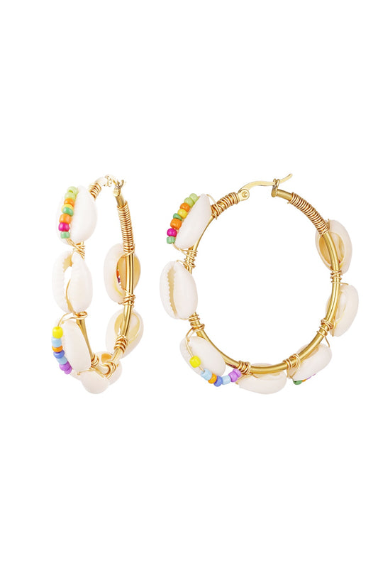 Colorful shell Earrings goud