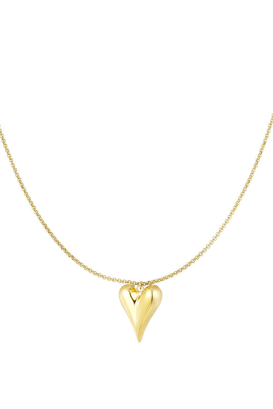 Big hearted Necklace goud