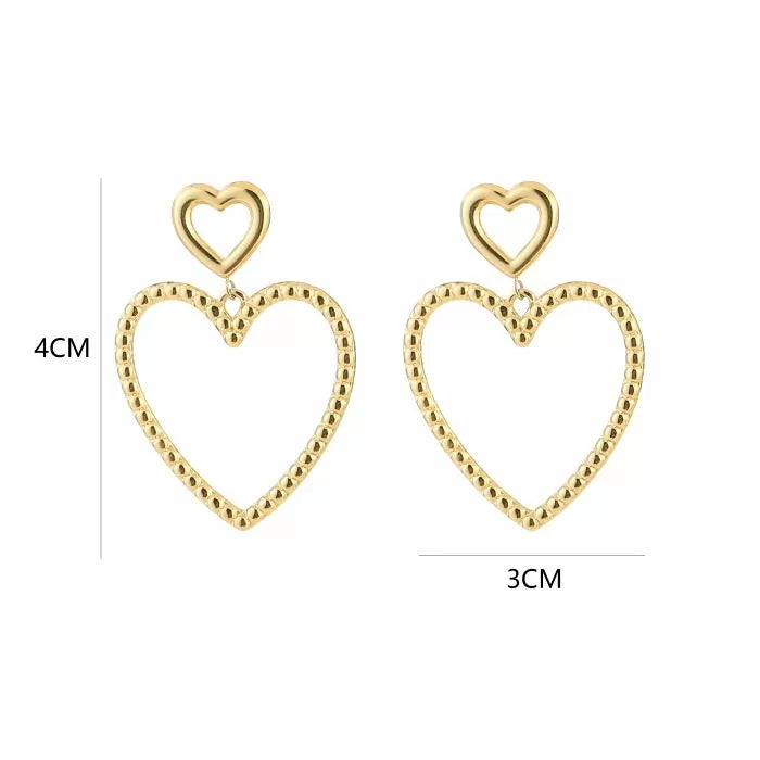 Double heart Earrings goud