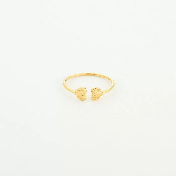 Double heart ring Goud