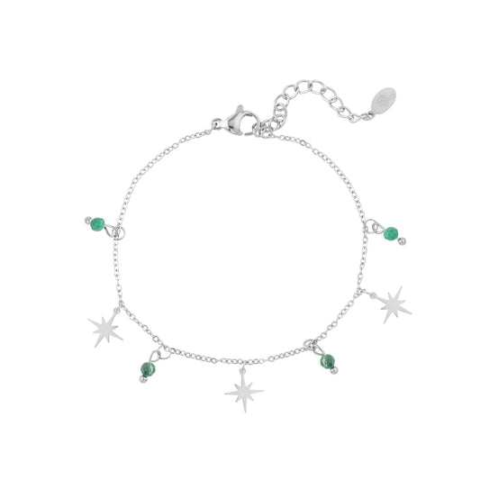 Green star Bracelet zilver