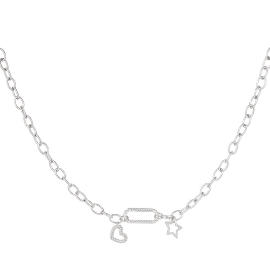 Funky chain Necklace zilver