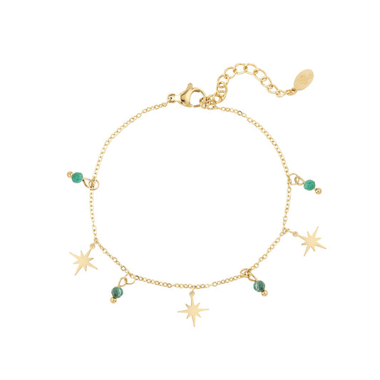 Green star Bracelet goud
